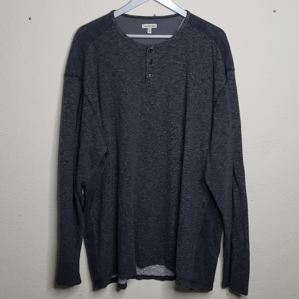 Calvin Klein Long Sleeve Henley Shirt Big and Tall